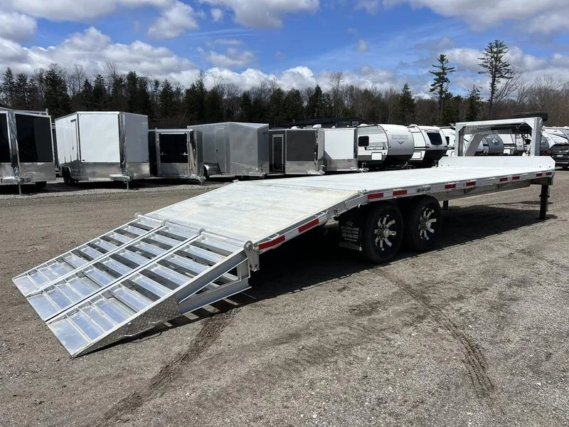 2024 Alum Line Trailers 8.5×24 13K Aluminum Gooseneck w/Flip-Over Ramps