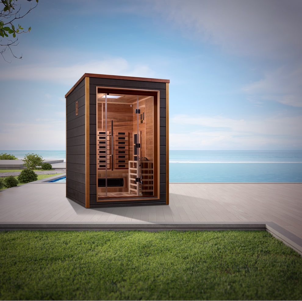 Golden Designs "Nora" 2 Person Outdoor-Indoor PureTechâ„¢ Hybrid Full Spectrum Sauna (GDI-8222-01) - Image 5