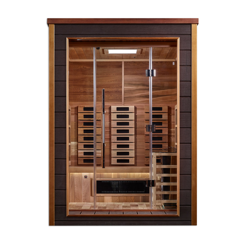 Golden Designs "Nora" 2 Person Outdoor-Indoor PureTechâ„¢ Hybrid Full Spectrum Sauna (GDI-8222-01) - Image 2