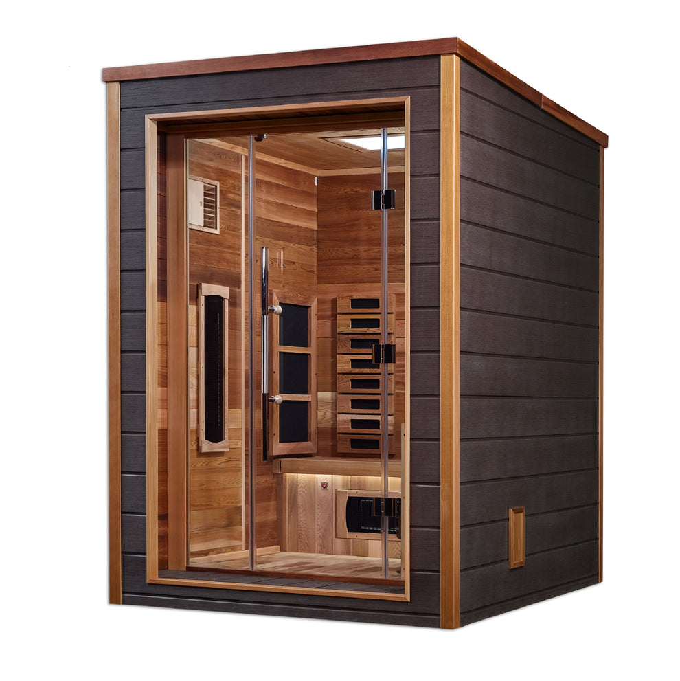 Golden Designs "Nora" 2 Person Outdoor-Indoor PureTechâ„¢ Hybrid Full Spectrum Sauna (GDI-8222-01) - Image 3