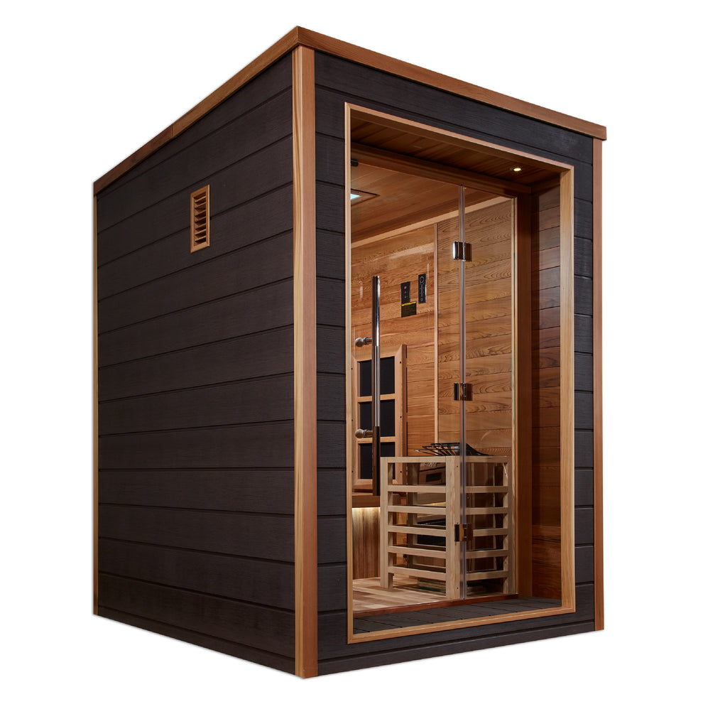Golden Designs "Nora" 2 Person Outdoor-Indoor PureTechâ„¢ Hybrid Full Spectrum Sauna (GDI-8222-01) - Image 4